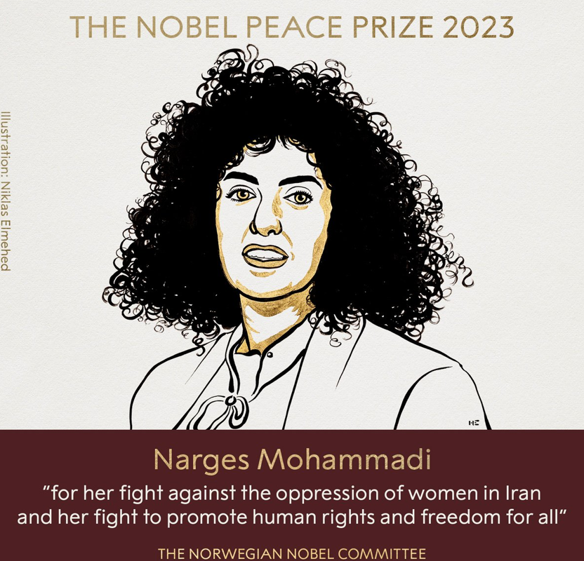 Nobel Peace Prize won by Narges Mohammadi for ‘fight against the oppression of women in Iran’